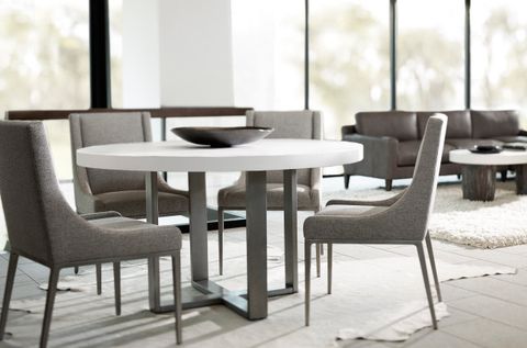 Exploring the Design Philosophy Behind the Bernhardt Loft Merrion Round Dining Table